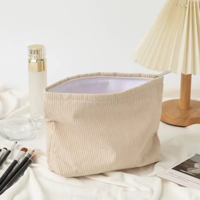 Sac à cosmétiques de voyage en velours côtelé, sac de rangement de maquillage Portable, sacs à main