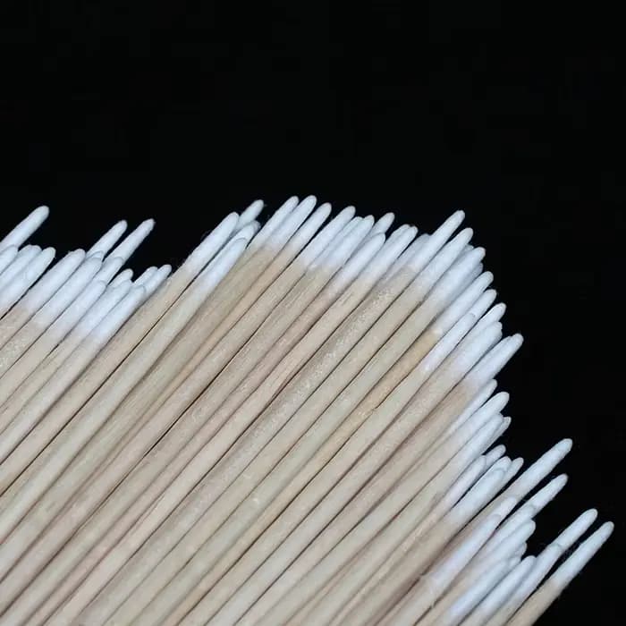 300 pièces ongles bois coton-tige bâtons propres dissolvant de vernis à ongles outils d'art tête de