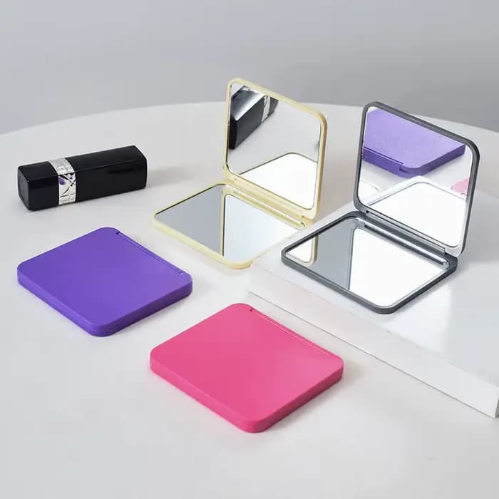 Miroir de maquillage carré portable pour filles