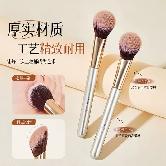 Pinceau à blush angulaire JONBOS : Pinceau de maquillage multifonctionnel pour estomper, contourner et illuminer