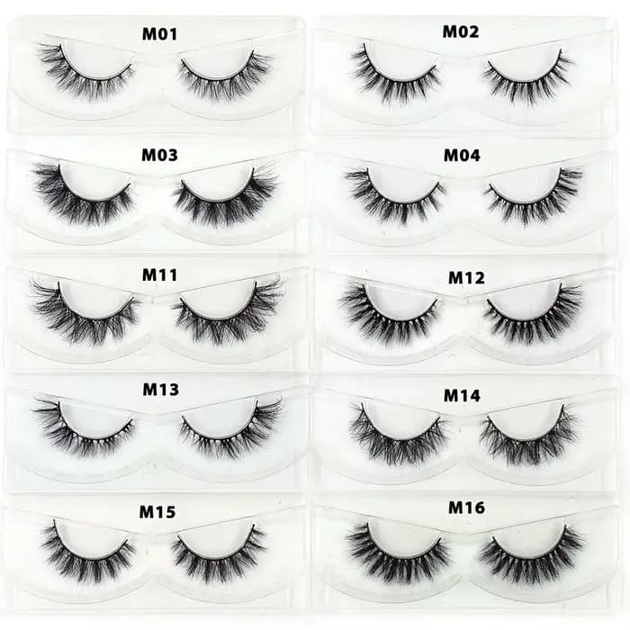 30/60/100 paires de cils de vison sans boîte