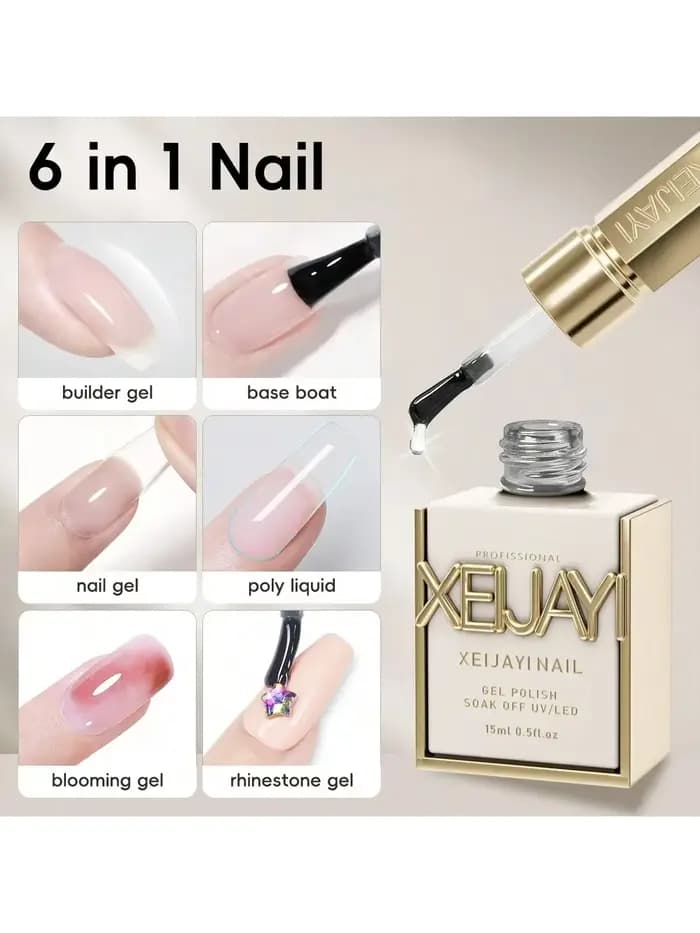 Système de gel pour ongles multifonction 6 en 1 – Kit tout-en-un pour base