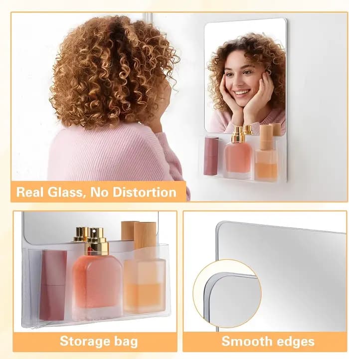 Miroir de maquillage magnétique avec dos entièrement magnétique