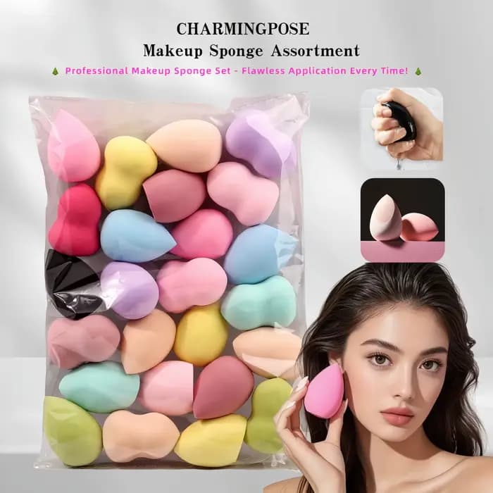 Collection d'éponges de maquillage-éponges cosmétiques multi-formes pour fond de teint liquide et poudre