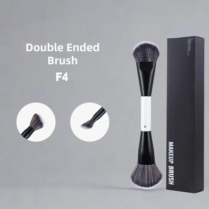Pinceau de maquillage double extrémité MBM F4 pour fond de teint