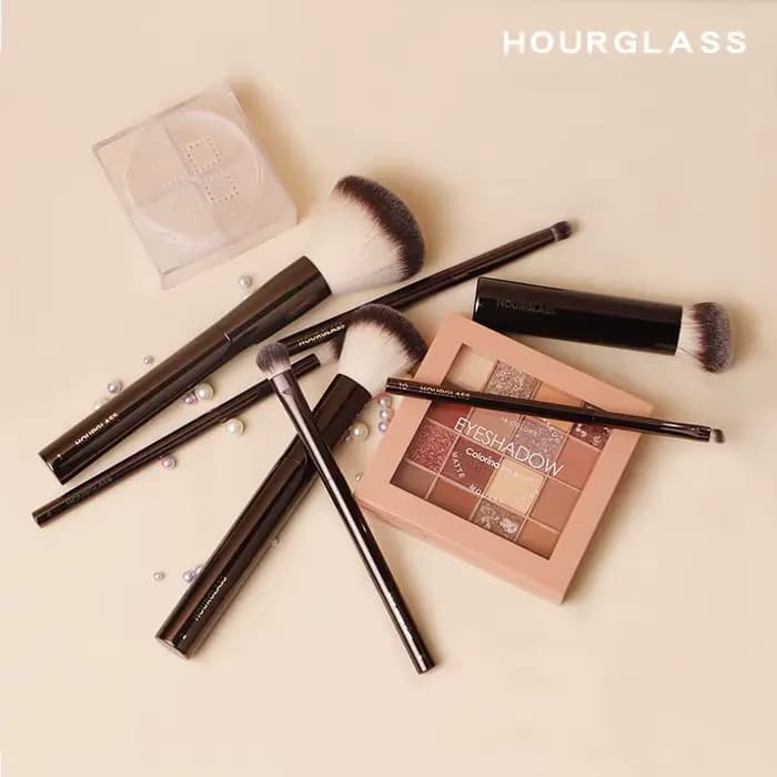 Ensemble et Kit de pinceaux de maquillage sablier comprenant fond de teint en poudre correcteur fard à joues pour lèvres bronzant fard à paupières Eyeliner pinceau pour surbrillance