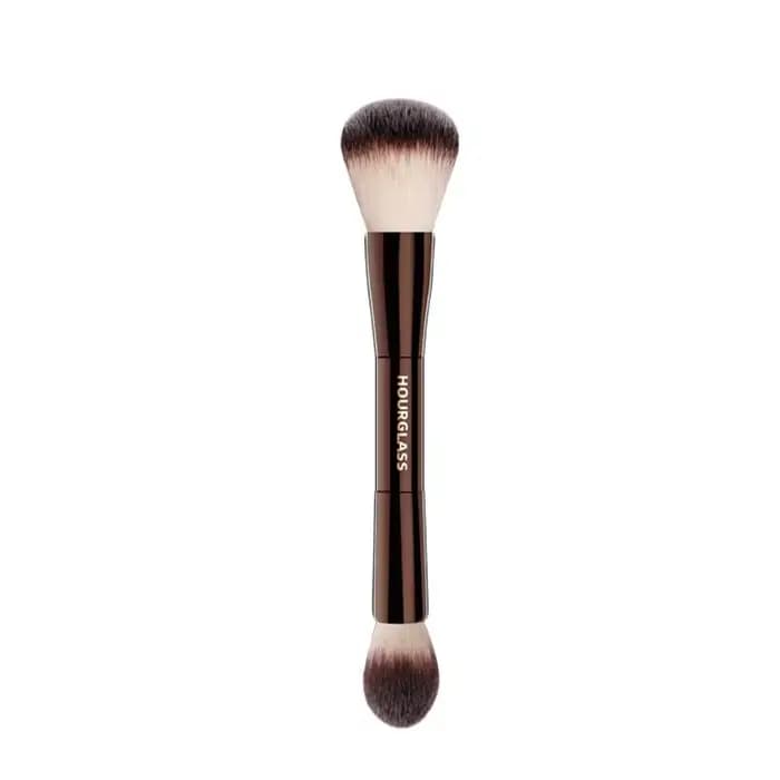 Pinceau de maquillage sablier-N °17, brosse d'édition d'éclairage, cheveux en fibres douces, Double
