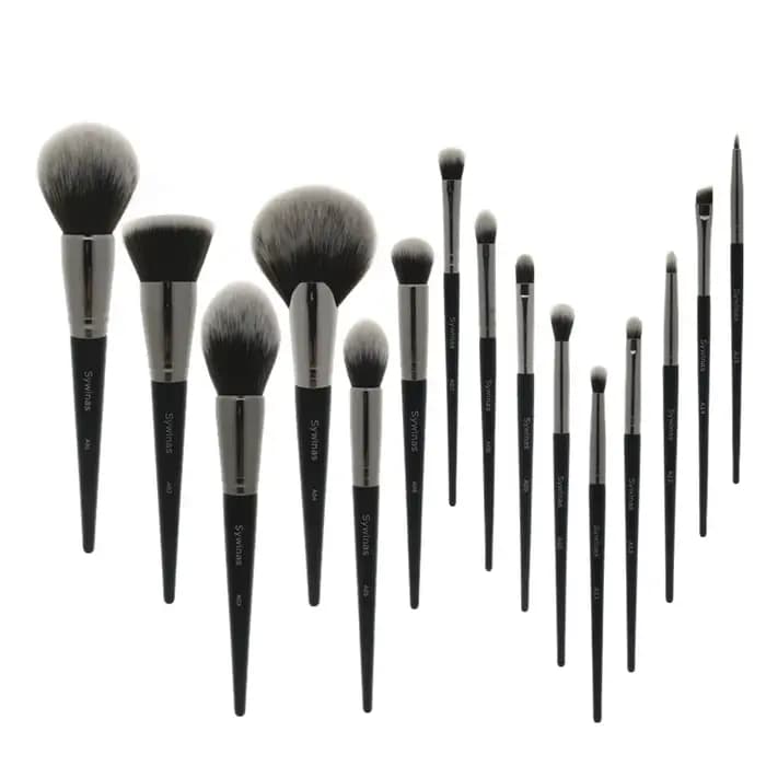 Sywinas-Kit de pinceaux de maquillage professionnels, poils synthétiques naturels noirs outils de ha