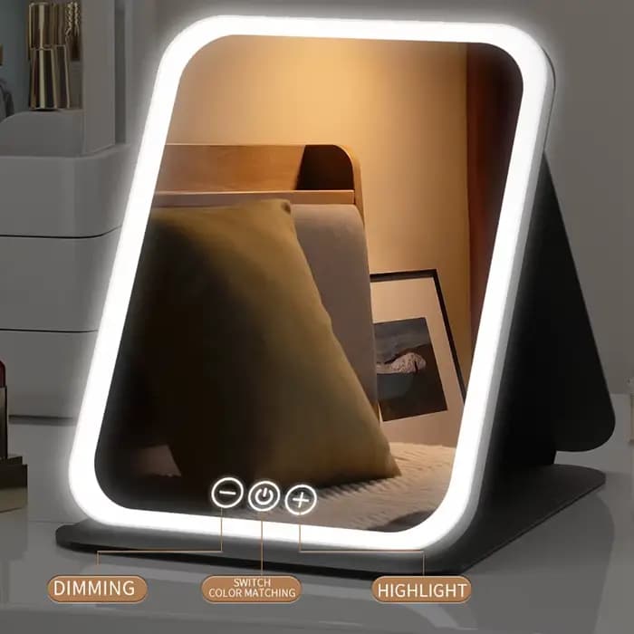 Miroir de maquillage LED à intensité variable