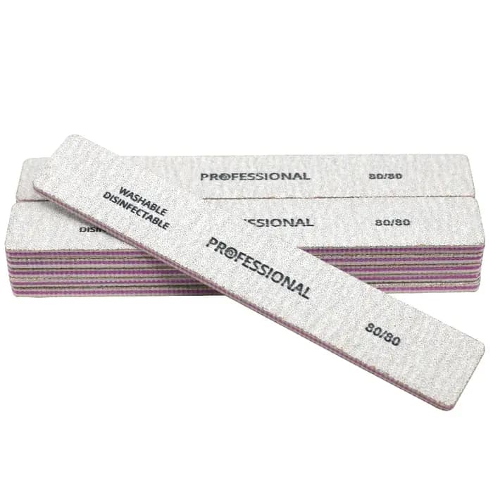5 pièces/lot lime à ongles droite 80/80 grains lime de ponçage des ongles bloc tampon Lime a ongle l
