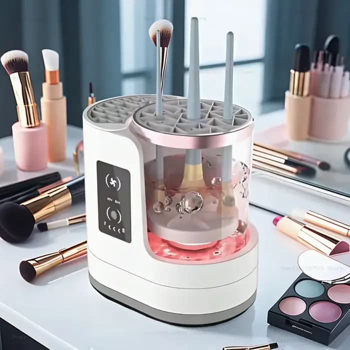 Nettoyeur de pinceaux de maquillage électrique 3 en 1 avec sécheuse