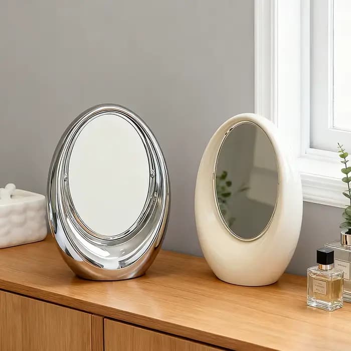 Miroir de maquillage rotatif Double face de Style de luxe