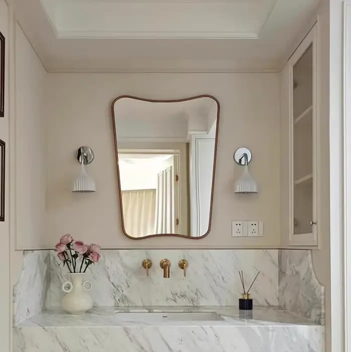 Miroir de maquillage mural rétro français