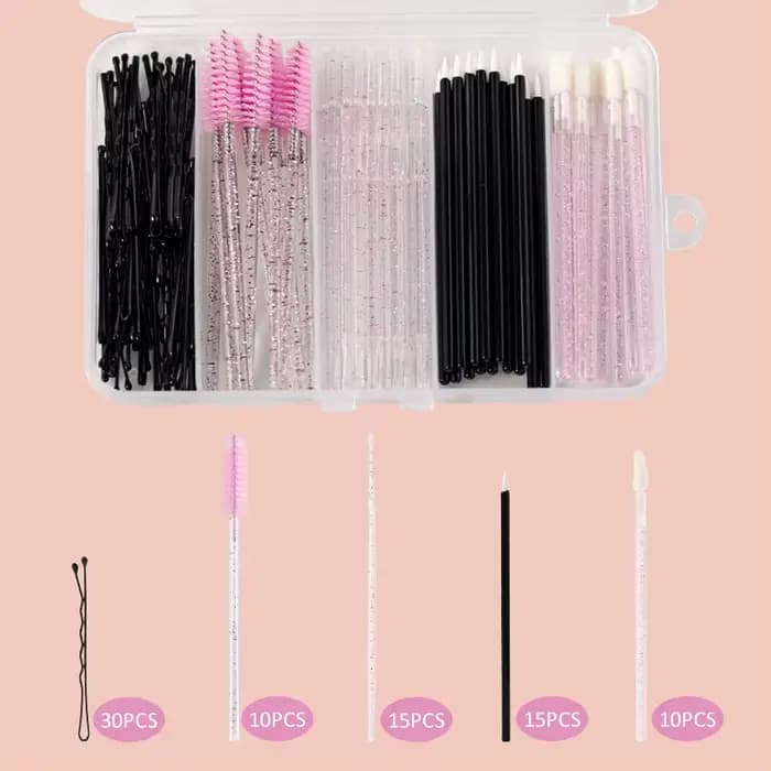 80 pièces ensemble de pinceaux de maquillage professionnel boîte sourcils cils lèvres brosses épingle à cheveux Micro