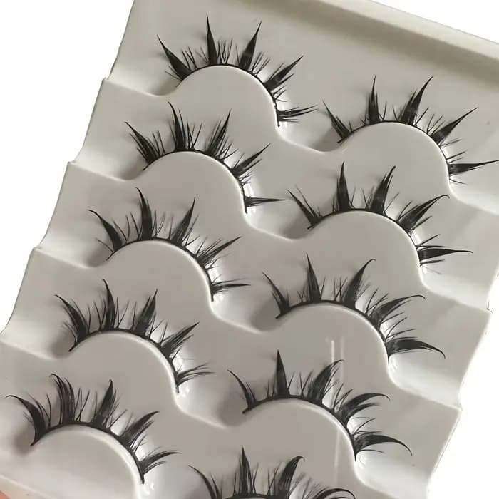 Faux cils d'inspiration d'anime, 5 paires de faux cils d'oeil de dessin animé, aspect dramatique, st