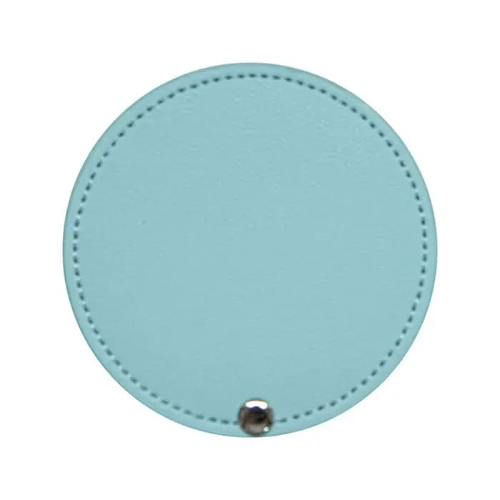 Nouveau miroir de maquillage en cuir PU miroir cosmétique rond léger Mini miroir de poche Ultra-minc