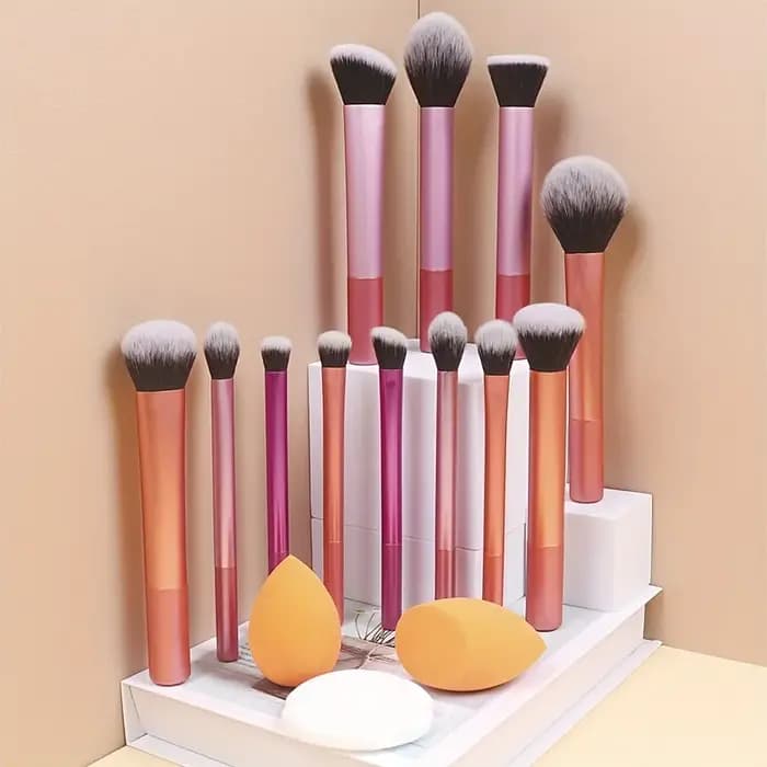Ensemble de 12 pinceaux de maquillage multifonctionnels : pinceau pour poudre libre