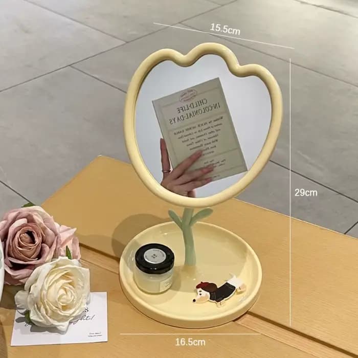Miroir de maquillage Portable en forme de tulipe