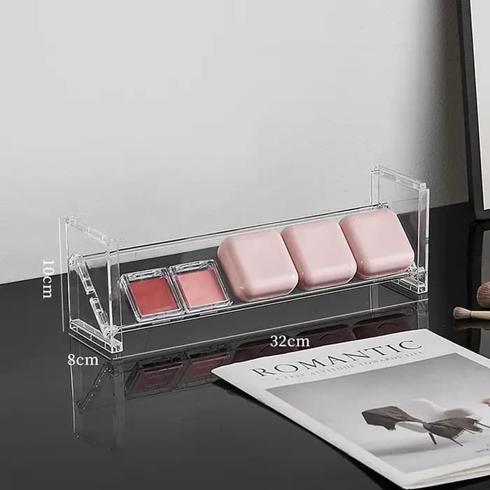 Présentoir à cosmétiques en acrylique à 3 niveaux, plateau multifonctionnel pour fards à paupières, étagère de rangement pour blush, organisateur créatif de jouets et de bibelots de bureau