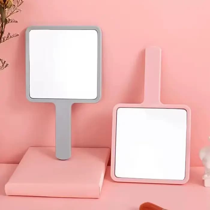 Miroir de maquillage carré compact avec poignée