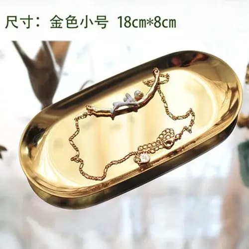Miroir de maquillage rétro léger de luxe européen en métal doré
