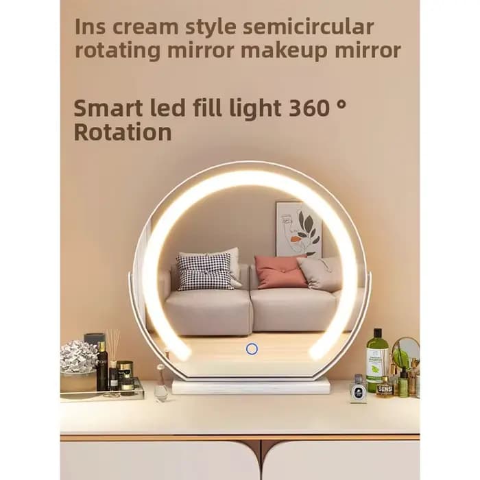 Miroir de maquillage LED intelligent pour la maison avec lampe