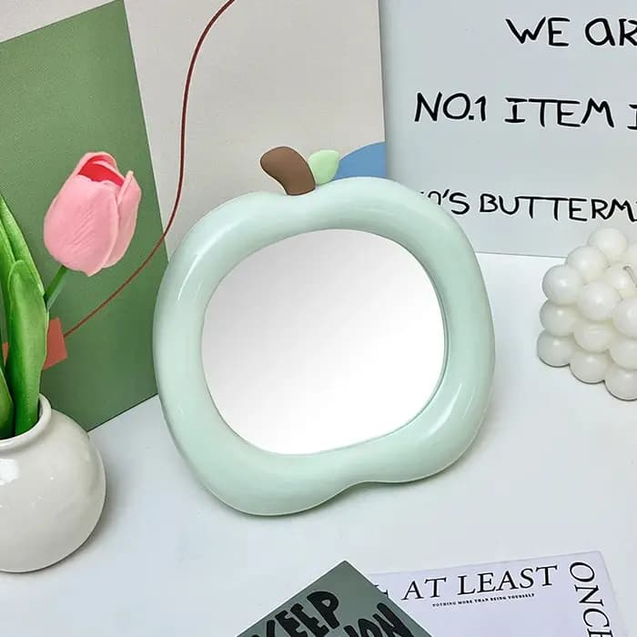 Ins – miroir de maquillage décoratif en forme de pomme