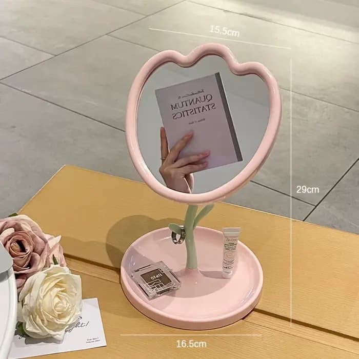 Miroir de maquillage Portable en forme de tulipe, miroir de beauté polyvalent haute définition détac
