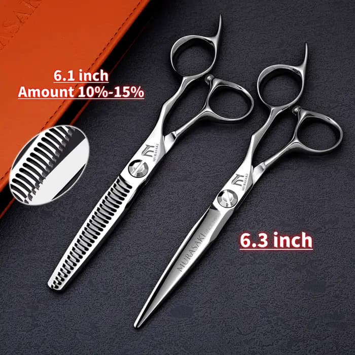MURASAKI Ensemble de ciseaux de barbier CNC de qualité supérieure, accessoires de barbier en acier j
