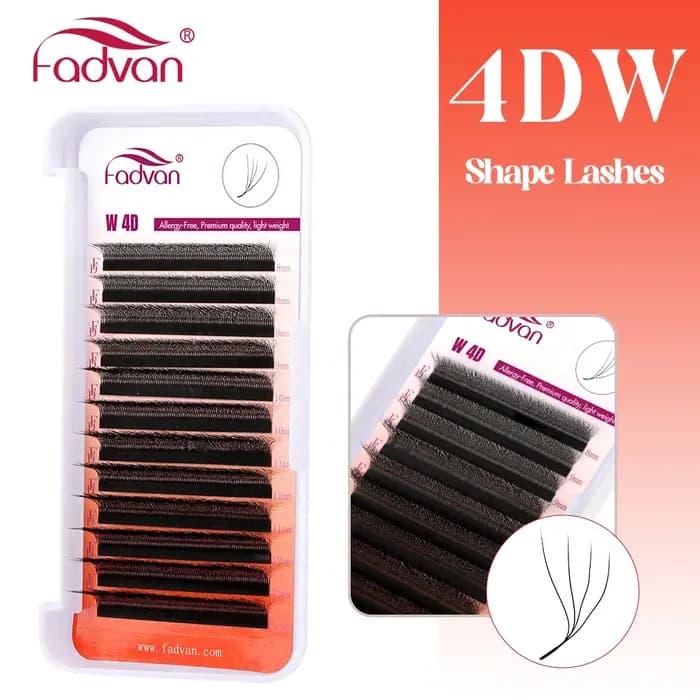 FADVAN 3D/4D/5D/6D/7D/8D Extension de cils en forme de W C D Curl
