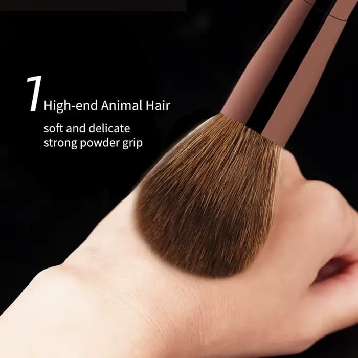 Ensemble de pinceaux de maquillage sablier, Mini brosse Portable 7 pièces, brosse en poils d'animaux doux de haute qualité comprenant fard à paupières, fard à joues, pinceau à poudre