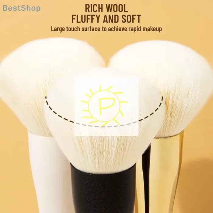♥ Grand pinceau de poudre pour le visage moelleux – Pinceaux de maquillage en fibres synthétiques douces pour Blush