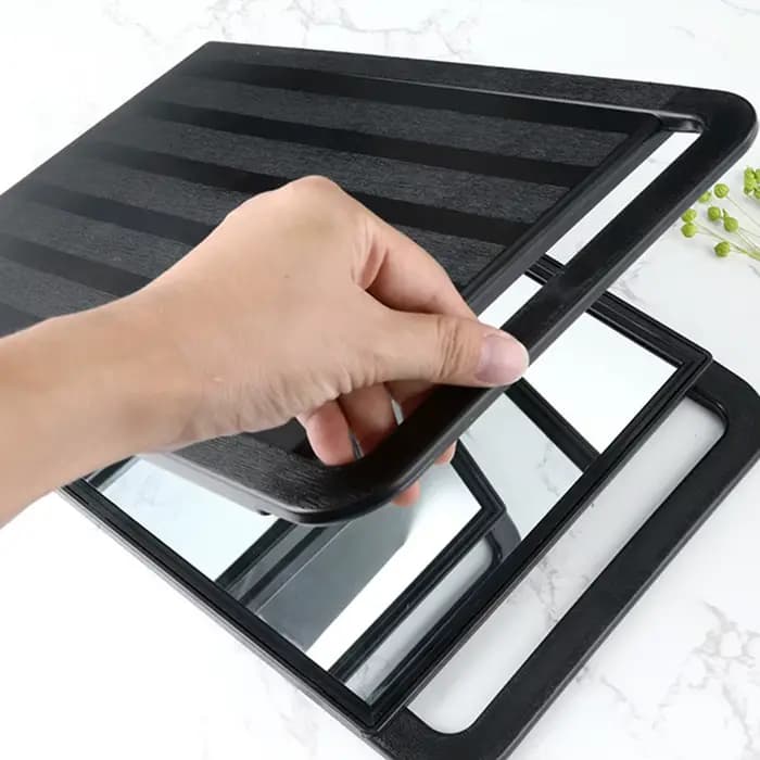 Miroir de poche double face pour barbier et salon de beauté, design compact pour les voyages et l'utilisation en salon, réflexion haute définition