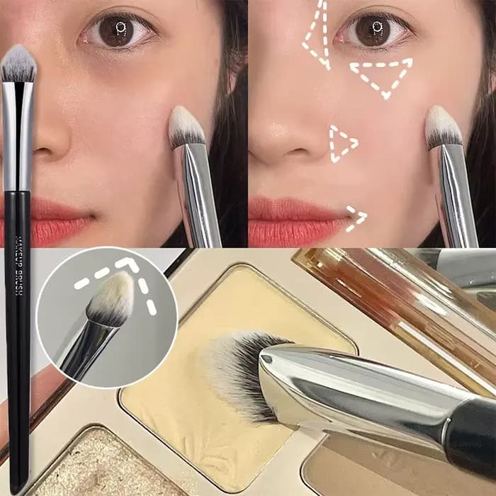 Pinceau de maquillage correcteur triangulaire biseauté de précision