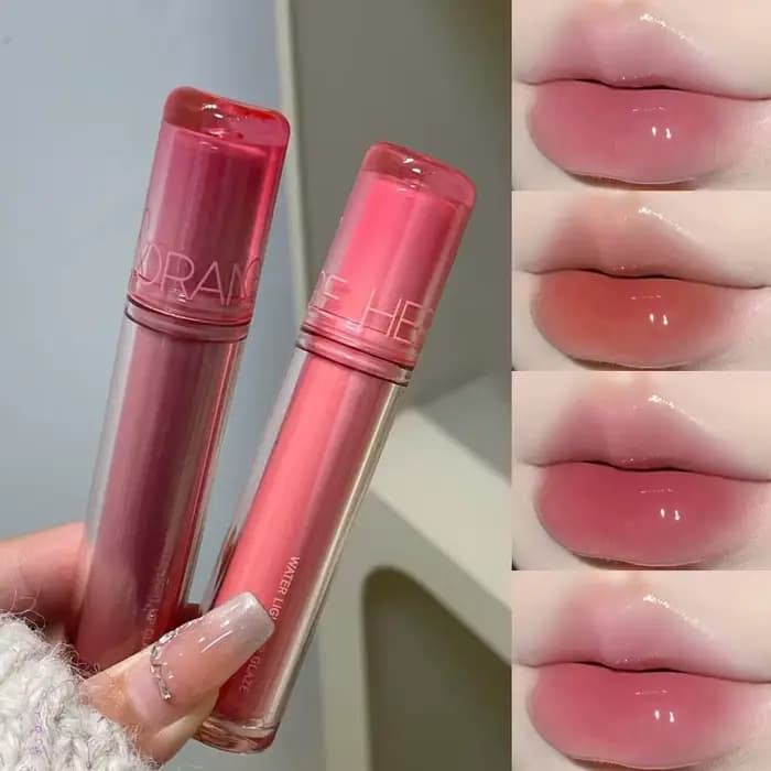 Rose miroir cristal brillant à lèvres maquillage eau verre lèvres glaçure repulpante imperméable gelée teinte à lèvres rouge à lèvres hydratant beauté lèvres