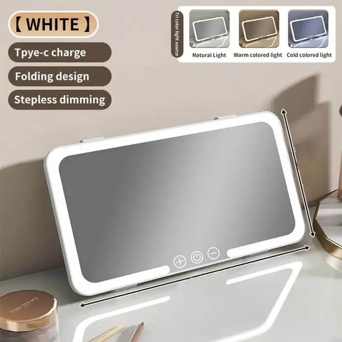 Miroir de courtoisie pour pare-soleil de voiture avec 3 modes d'éclairage tactile, détachable, rechargeable par USB, portable pour les voyages
