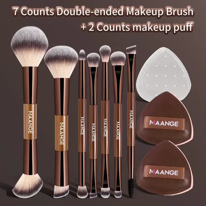 MAANGE 7 pinceaux de maquillage et 2 éponges