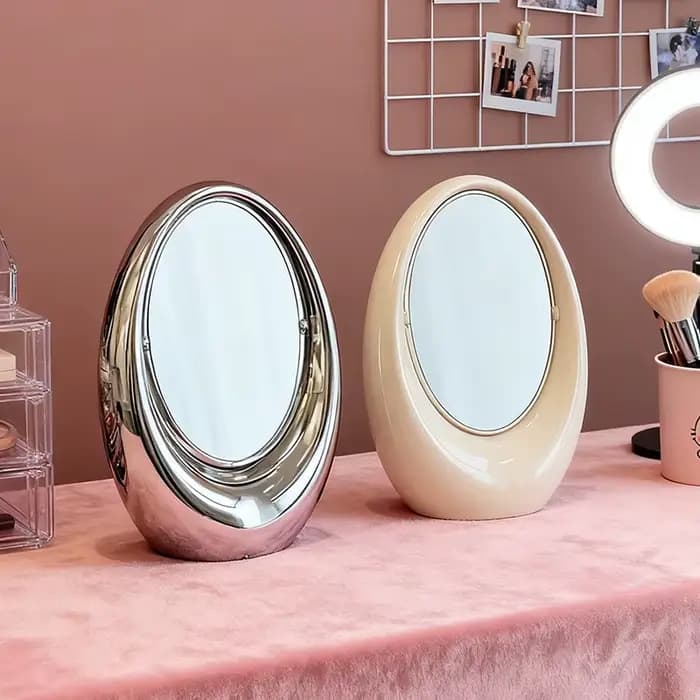 Miroir de maquillage rotatif Double face de Style de luxe
