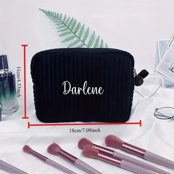 Sac de rangement de maquillage personnalisé avec nom