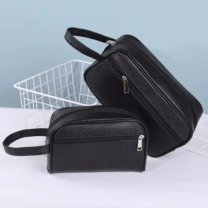Trousse de toilette de voyage en cuir PU pour hommes et femmes