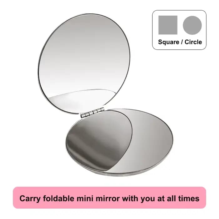 Petit miroir pliable double face