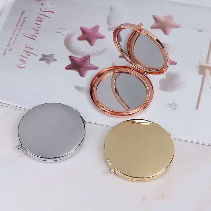 Miroir de Poche Pliable en Alliage Vintage pour Maquillage