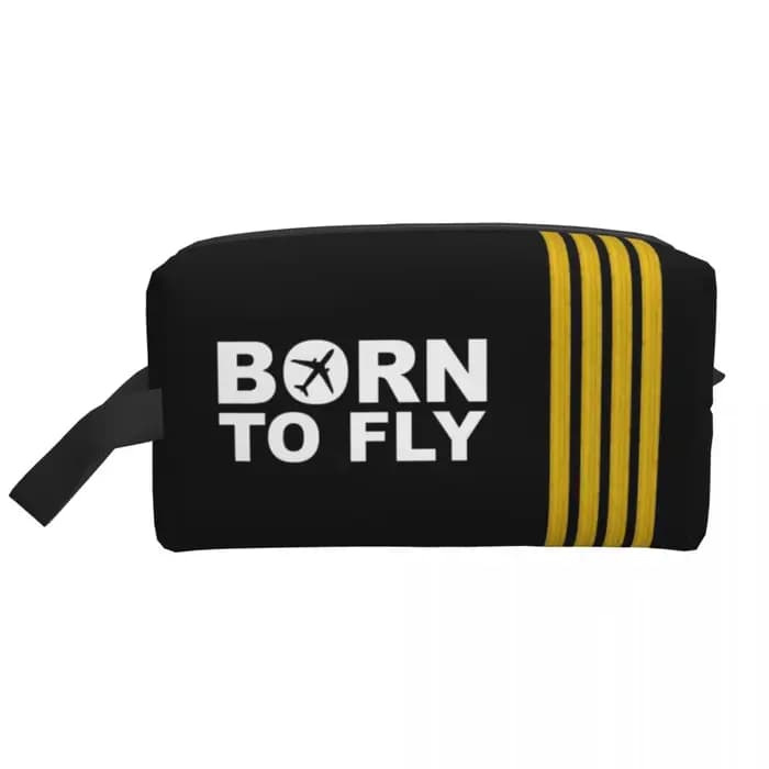 Trousse de toilette personnalisée Born To Fly Captain Stripes