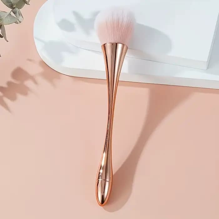 Pinceau de maquillage en éventail doré Rose