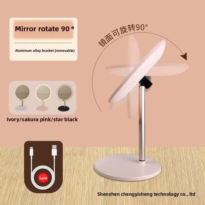 Miroir de maquillage circulaire à LED