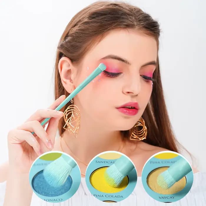 Série de pinceaux de maquillage simples vert d'eau Docolor pour fard à