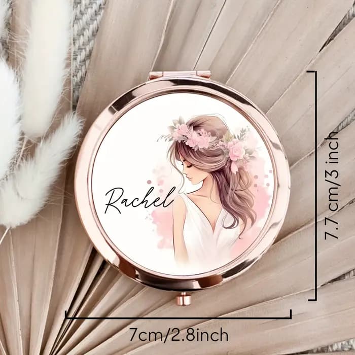 Miroir de maquillage personnalisé avec lettres