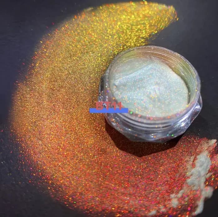 Poudre de pigment de perle caméléon chromé, 0.25g, sirène aurore, arc-en-ciel Transparent, Super Colorshift, effet miroir