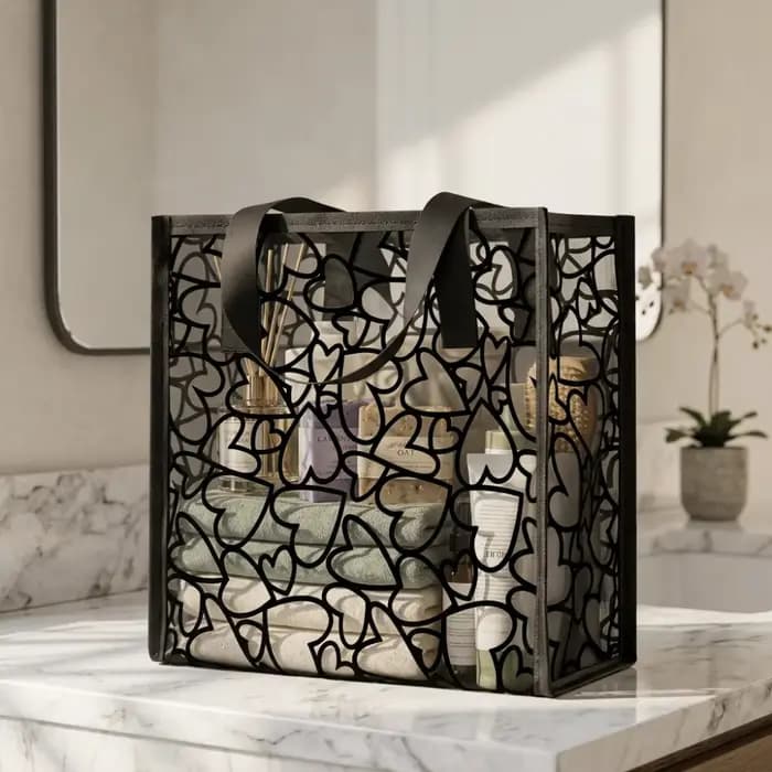 Nouvelle trousse de toilette en maille grande capacité, sac de rangement transparent pour maquillage, sac de douche à séchage rapide, sac de toilette portable