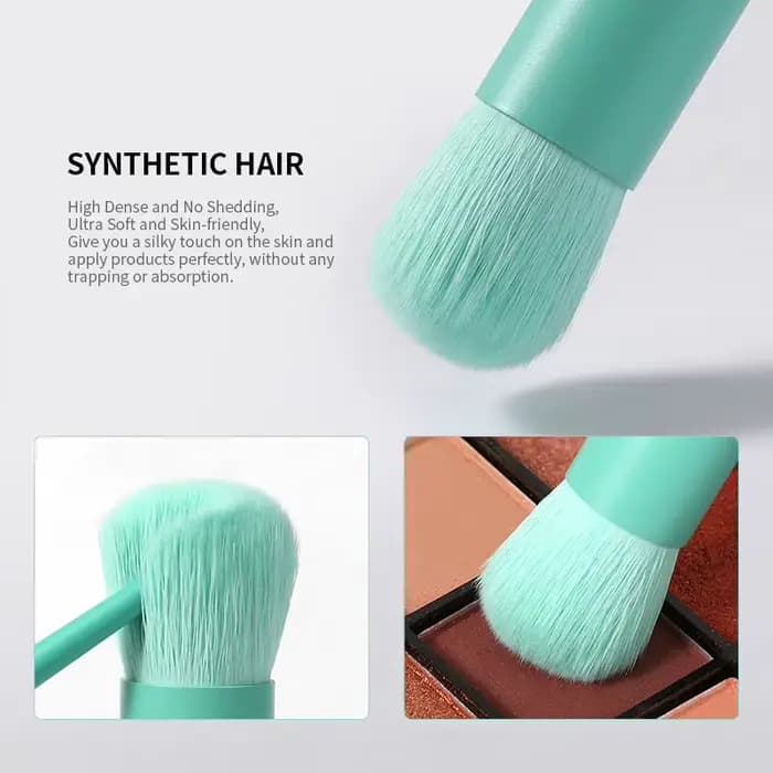 Série de pinceaux de maquillage simples vert d'eau Docolor pour fard à